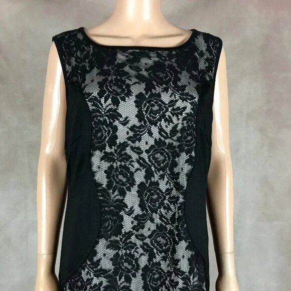 Love Squared Plus Size Black Lace-Panel Dress NWT 1X - Picture 6 of 11